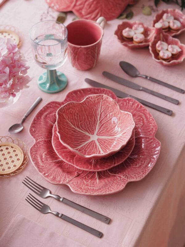 [PRE-ORDER] BORDALLO PINHEIRO Cabbage Pink Olive Dish - Image 2