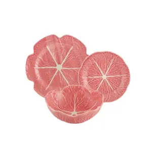 [PRE-ORDER] BORDALLO PINHEIRO Cabbage Pink Set Of 12 (4 Seater)