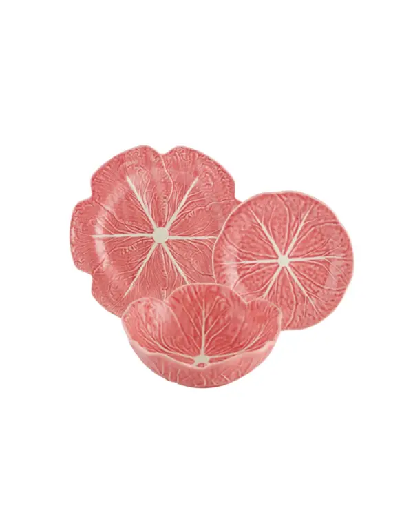 [PRE-ORDER] BORDALLO PINHEIRO Cabbage Pink Set Of 18 (6 Seater)